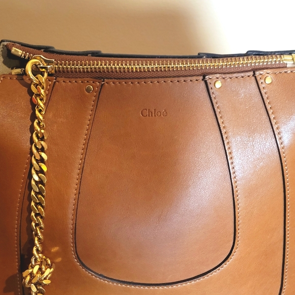SOLD CHLOE leather Hayley Carmel Hobo bag purse - Picture 8 of 10